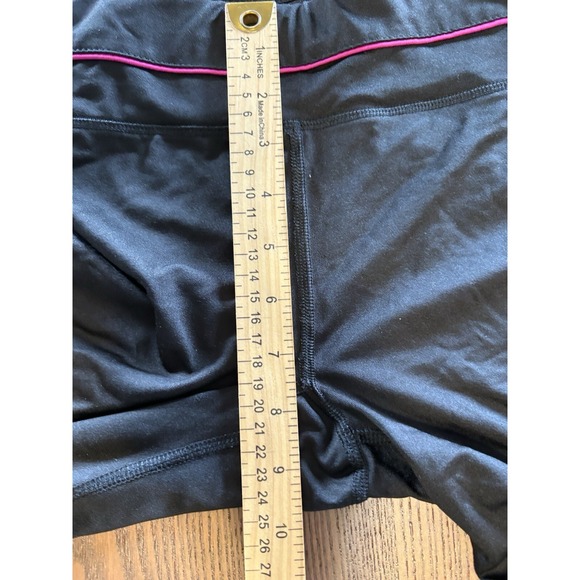 Danskin Womens Fitted Athletic Cropped leggings M 8-10 Black with Pink Accent - Picture 5 of 12